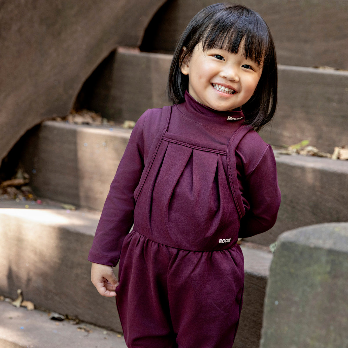 Baby Girls’ Mauve Romper & Mock Neck Set