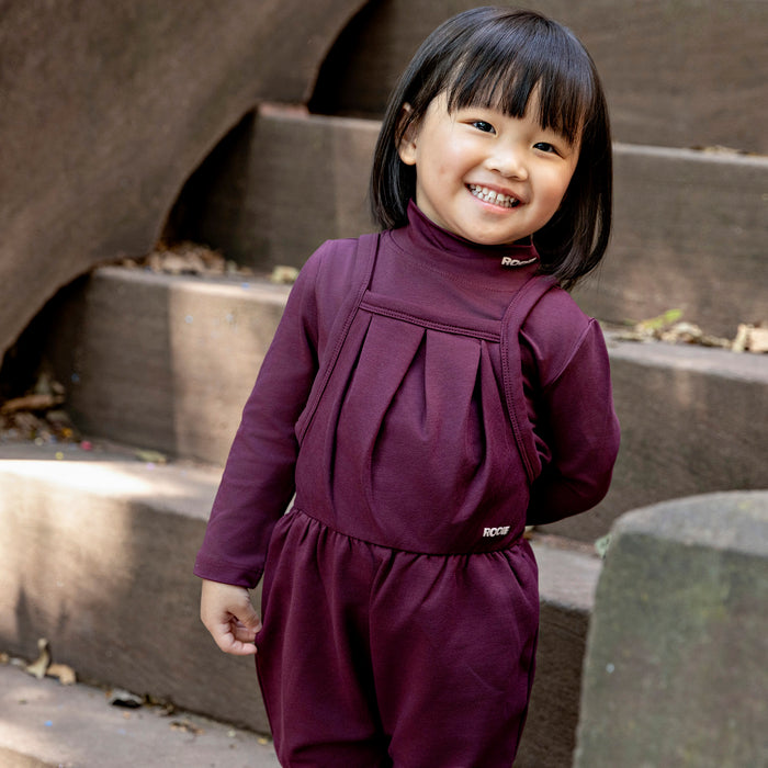 Baby Girls’ Mauve Romper & Mock Neck Set