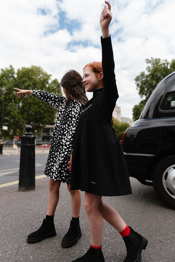 Black Studded Pinafore Dress
