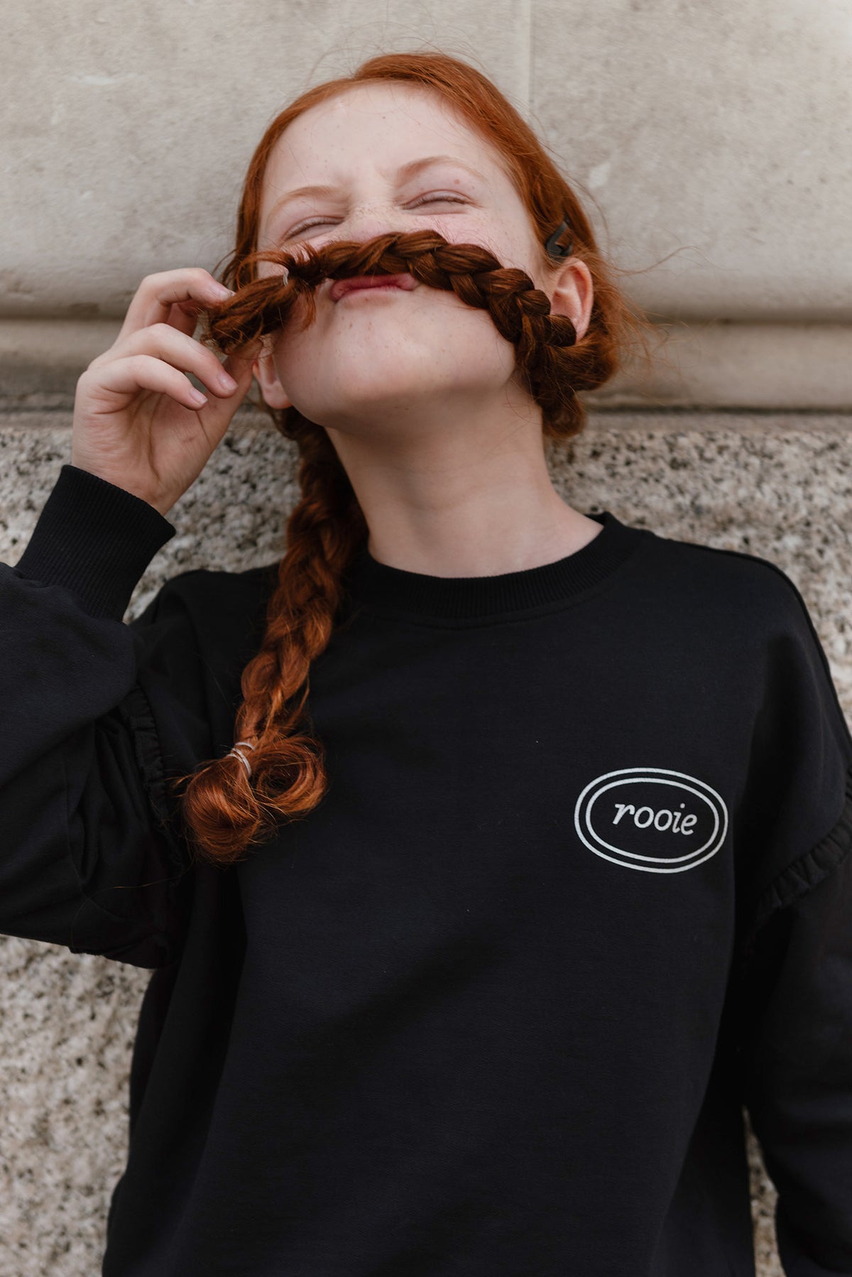 Black Ruffle Logo Sweatshirt