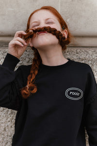Black Ruffle Logo Sweatshirt