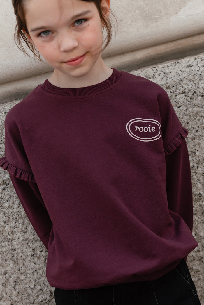 Mauve Ruffle Logo Sweatshirt