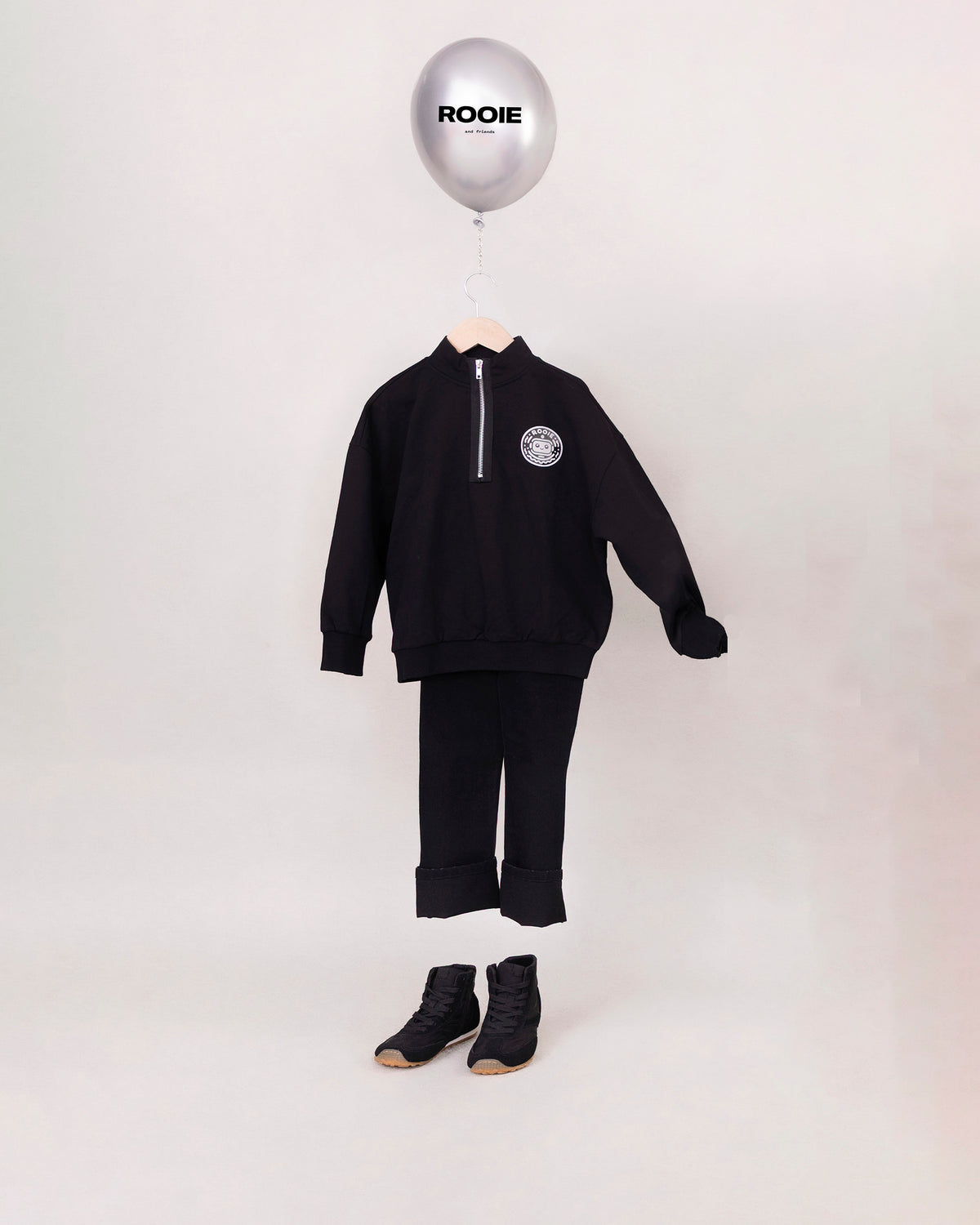 Black Robot Half-Zip Sweatshirt