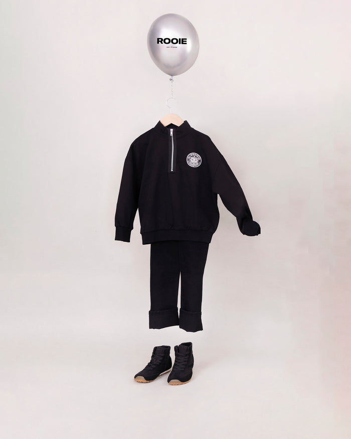 Black Robot Half-Zip Sweatshirt