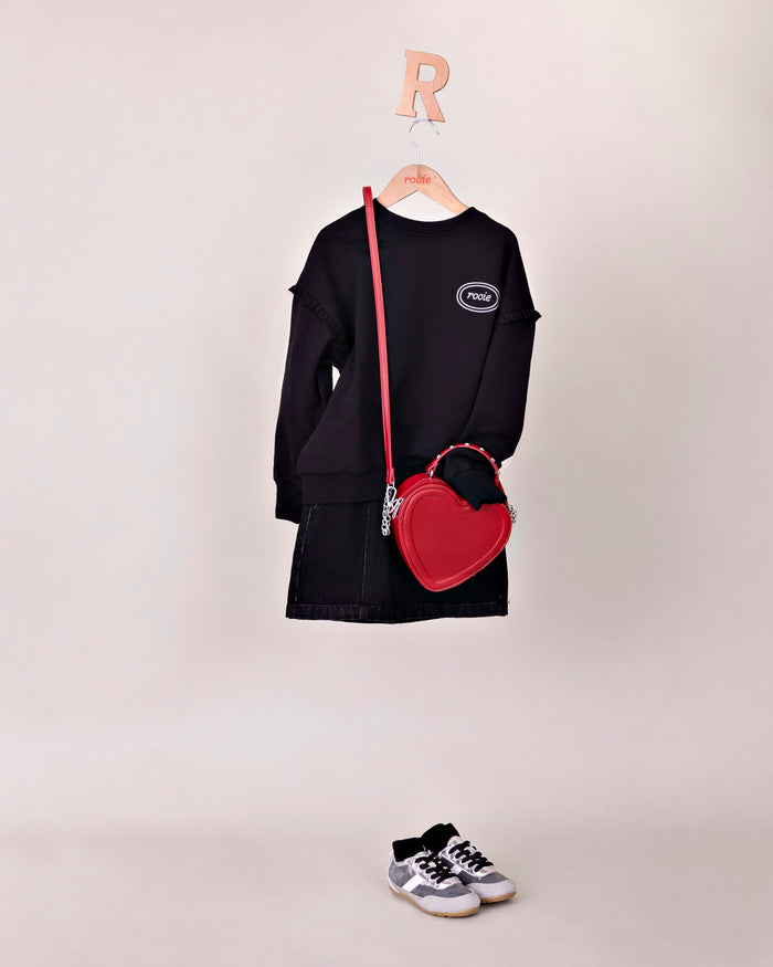 Black Ruffle Logo Sweatshirt