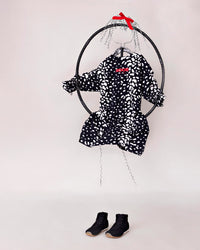 Rooie and Friends girls black-and-white Dalmatian print ruffle dress