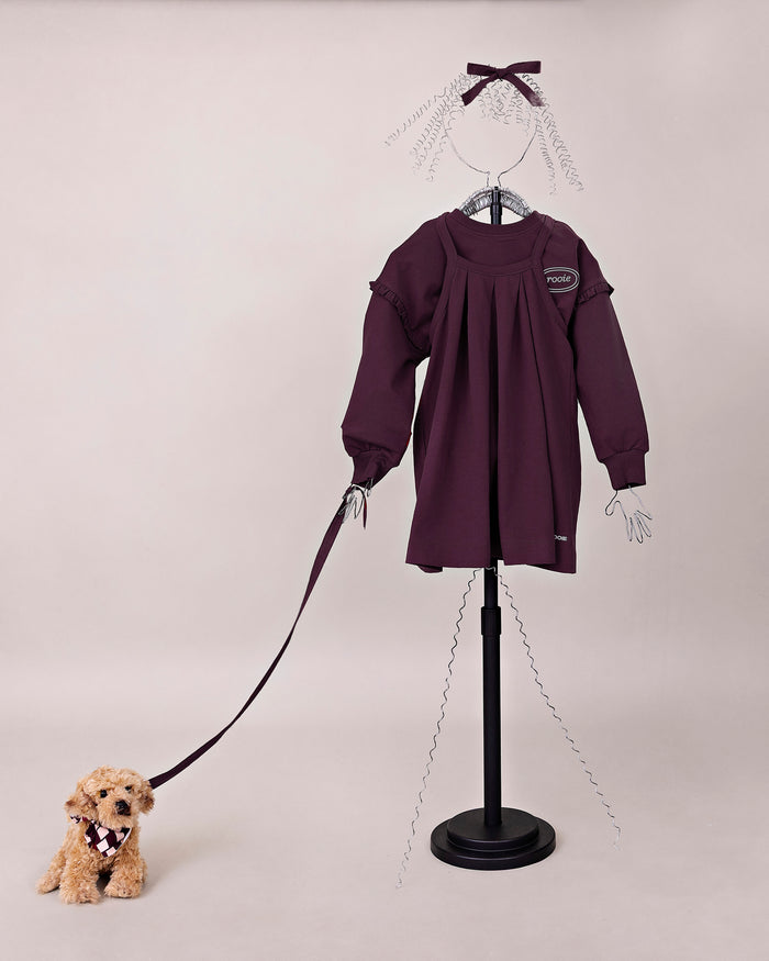 Mauve Pleated Pinafore Dress